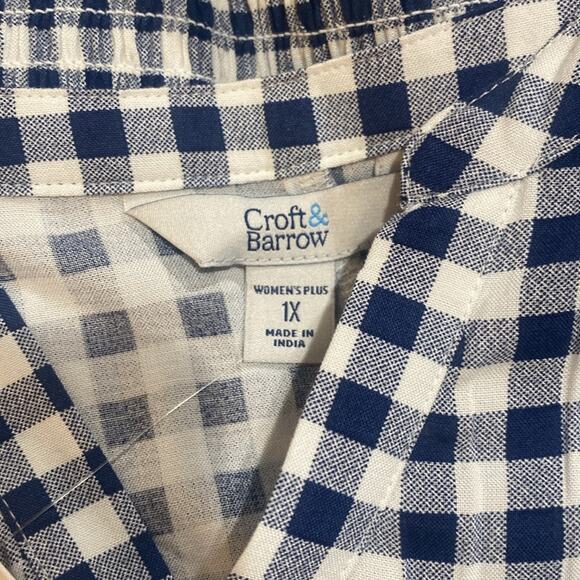 Croft & Barrow gingham smocked Waisted challis dress - Picture 6 of 8